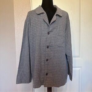 Nordstrom Gray Plaid Flannel Shirt Jacket Size Large Made in Hong Kong‎